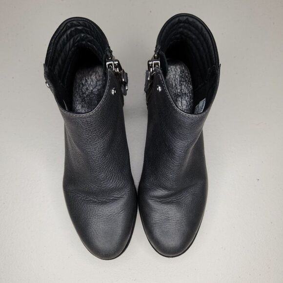 Sorel Danica Womens Size 6.5 Side Zip Waterproof Leather Booties Boots Black - Picture 3 of 9